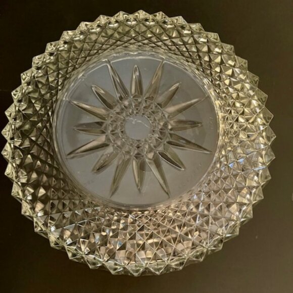 Arcoroc France Round Clear Starburst Glass Salad Bowl 9" Vintage - Picture 4 of 7